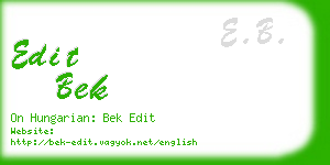 edit bek business card
